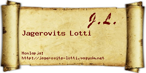 Jagerovits Lotti névjegykártya
